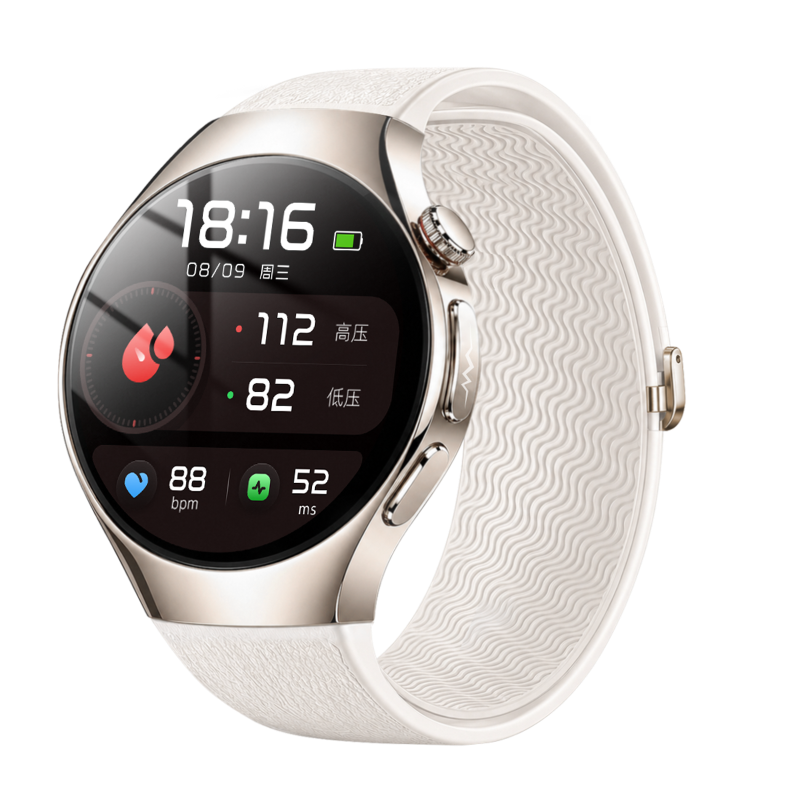 YIBOSHI Round White Smart BP Watch